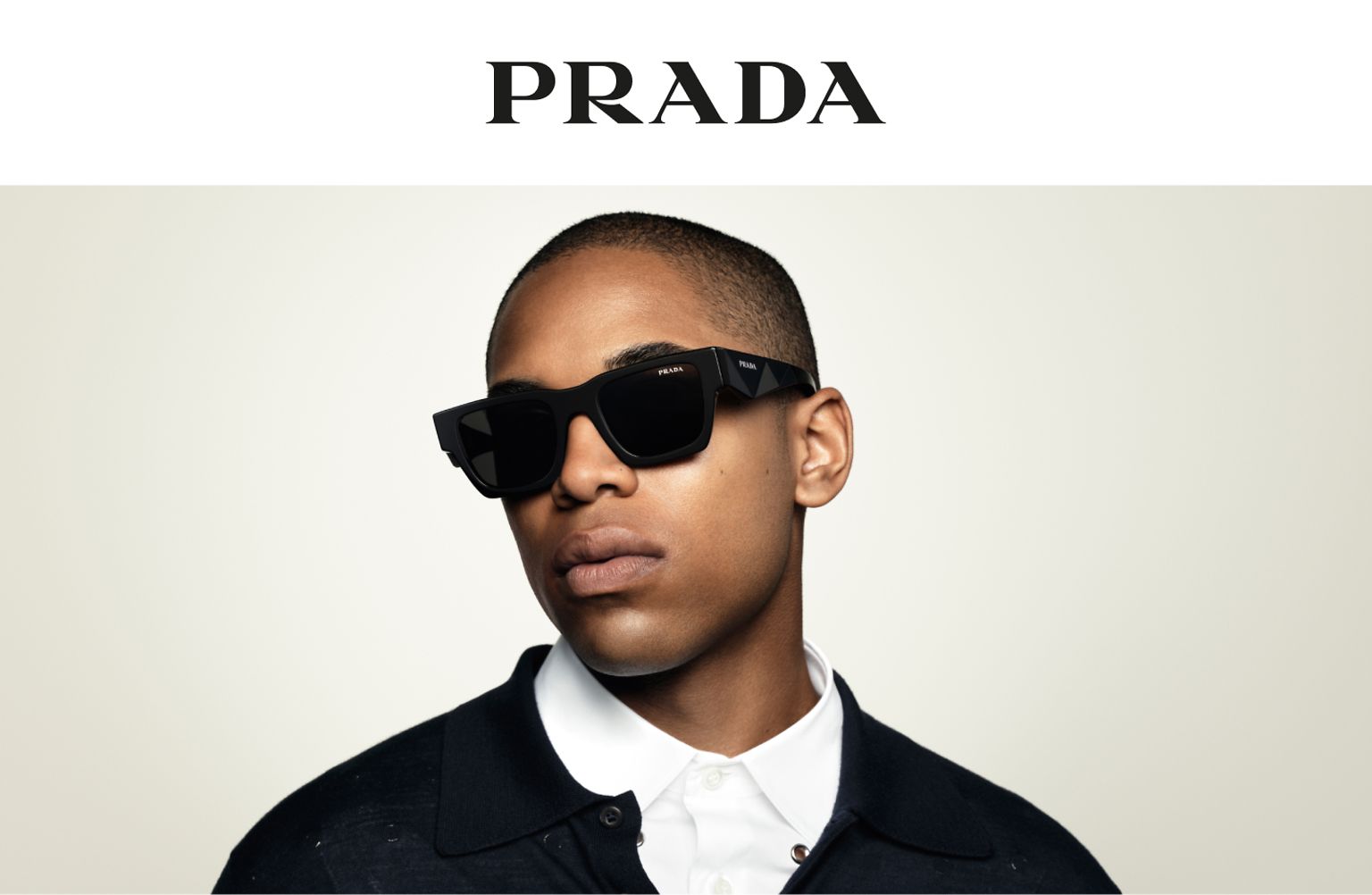 Prada - Prada Symbole - Rectangular Sunglasses - Black Slate Gray - Prada  Collection - Sunglasses - Prada Eyewear - Avvenice
