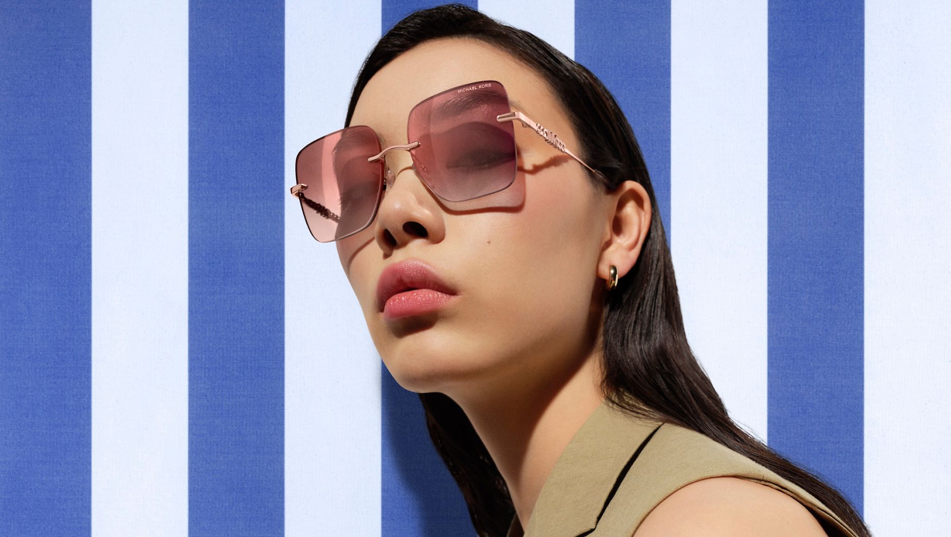 Michael Kors Quèbec L (55 - 17) com Lentes Rosa e Armação Rosa
