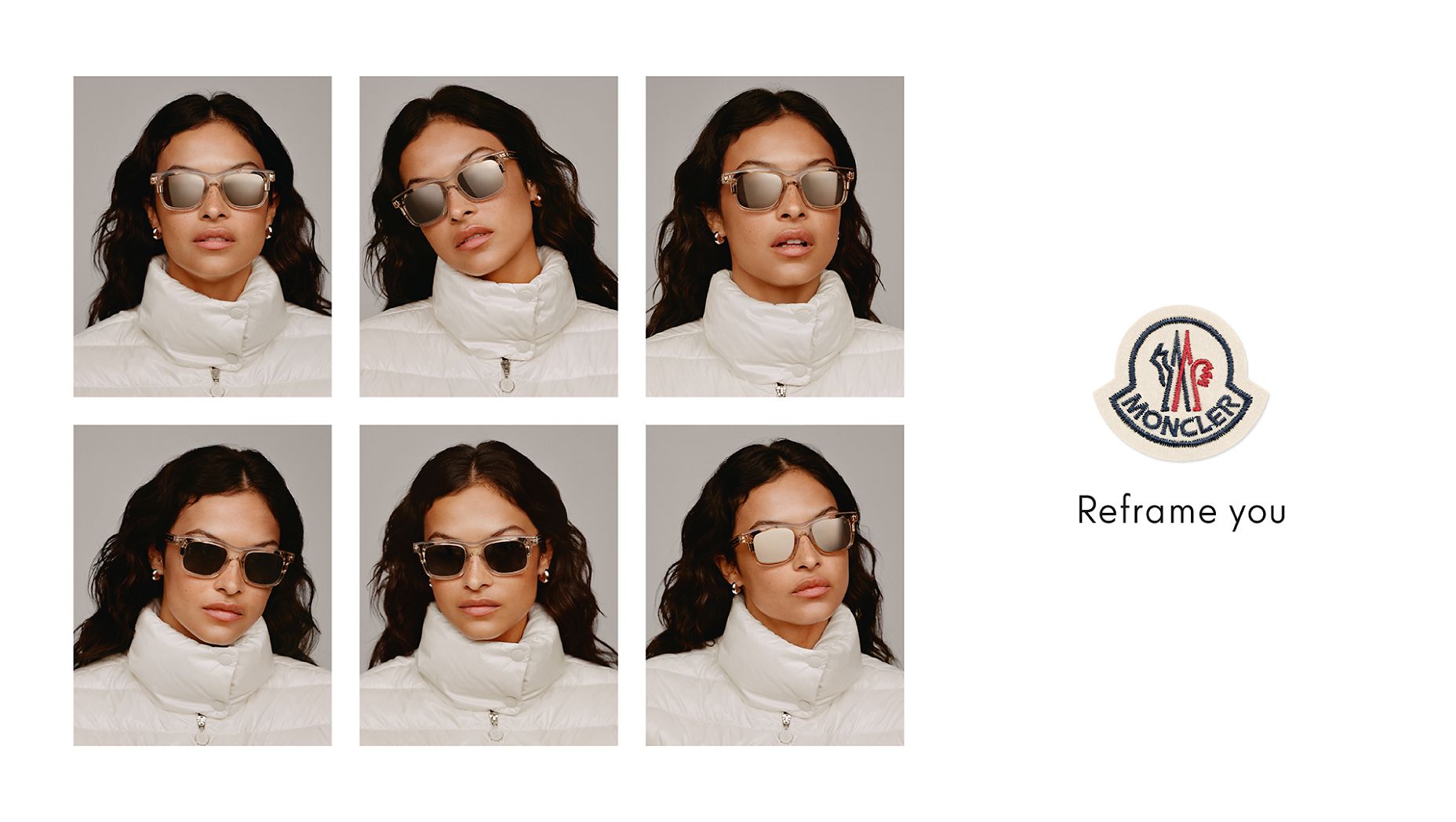 Moncler ME6004 Claro L (51 - 21) with Brown lenses and White Moncler ME6004 Claro L (51 - 21) with Brown lenses and White