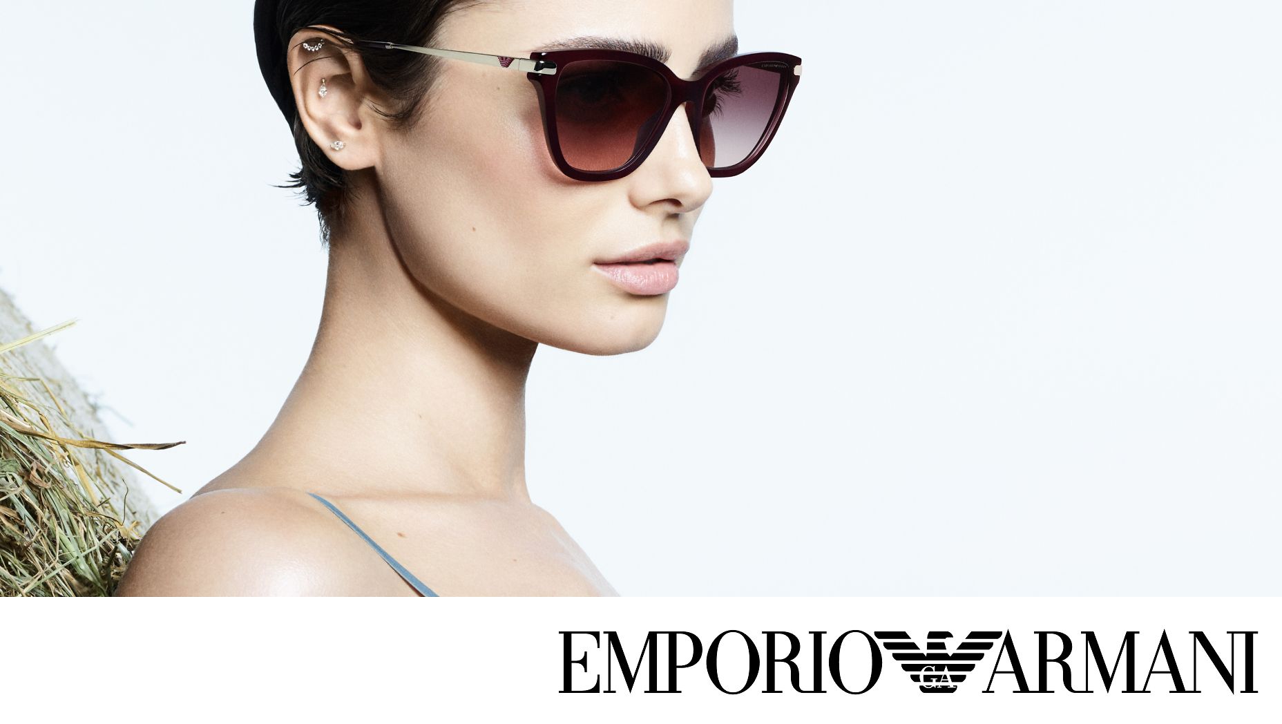 EMPORIO ARMANI XL ベロア生地 Emporio Armani EA4186 L (58 - 17) com Lentes Marrom e Armação