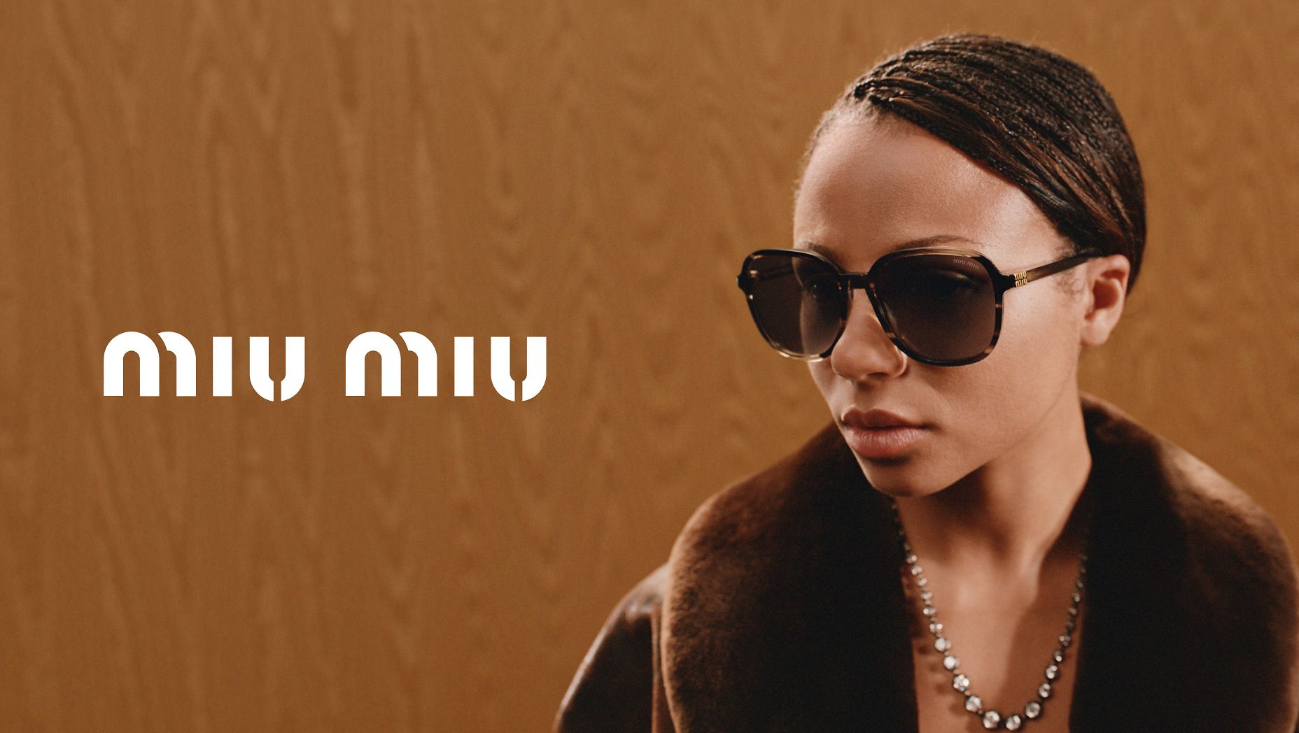 MIU MIU MU B01S Striped Loden - Women Luxury Sunglasses, Dark Grey Lens