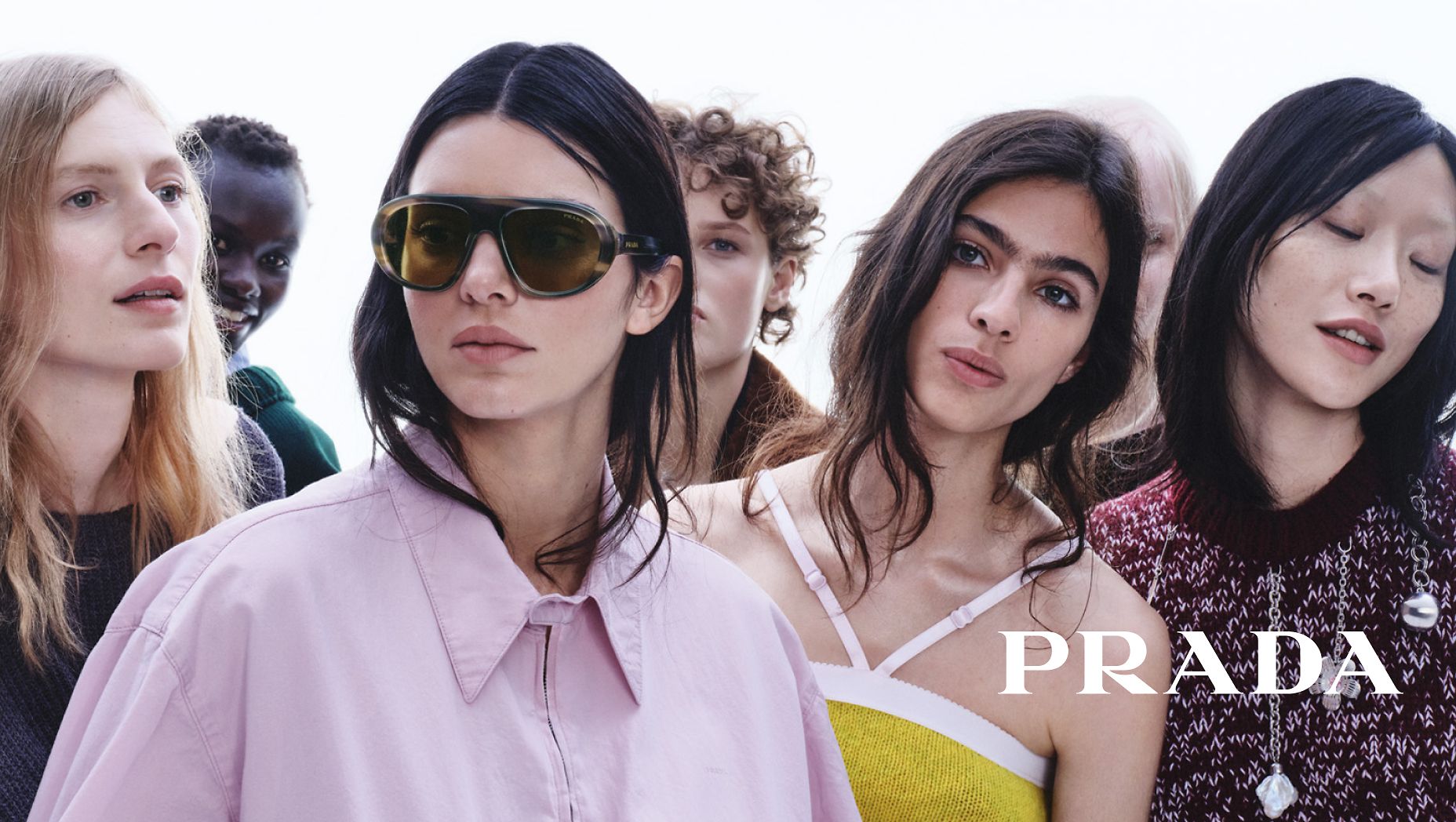 PRADA PR C05S Striped Laguna - Women Luxury Sunglasses, Green Olive Lens