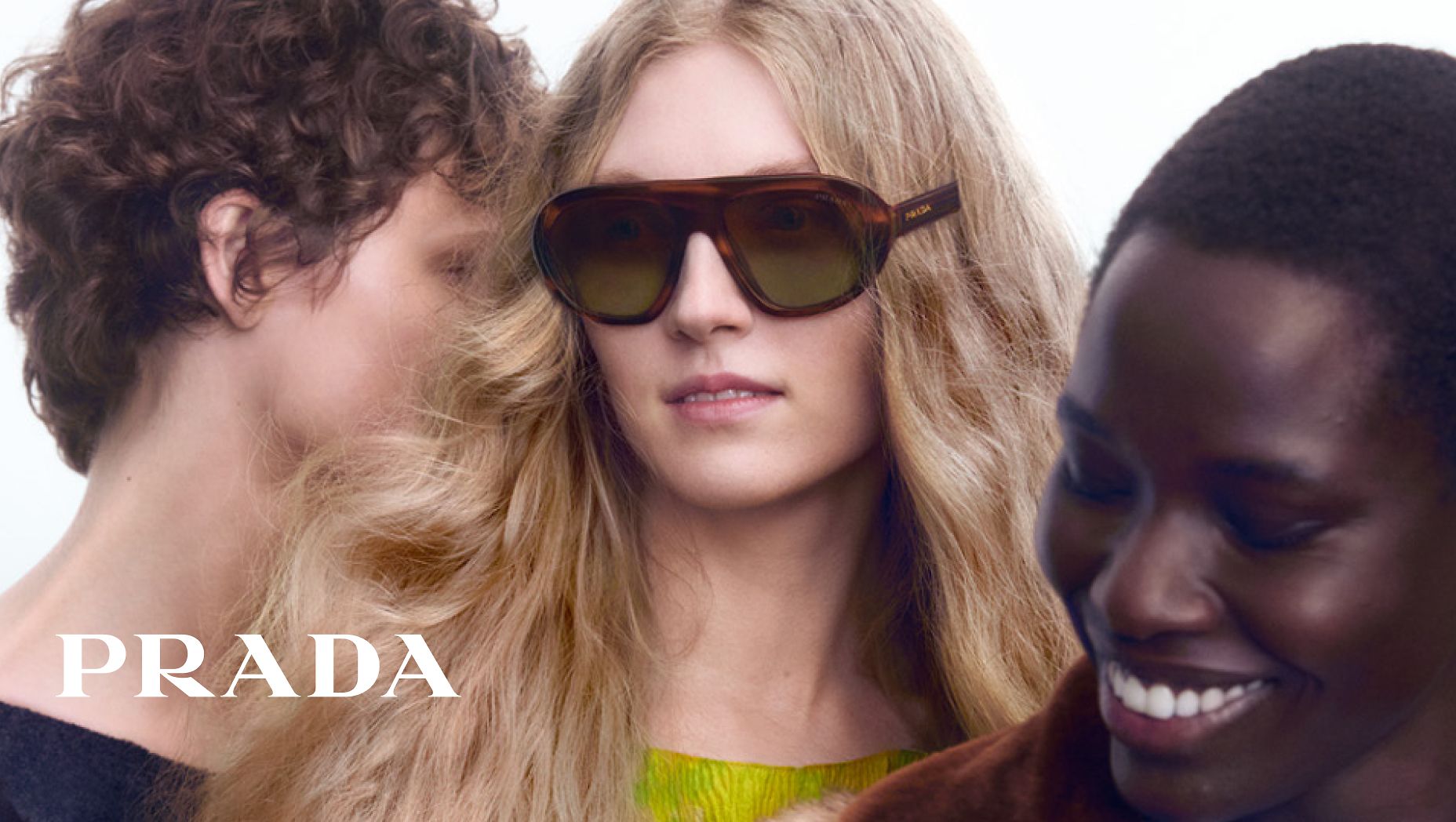 PRADA PR C05S Striped Oak - Women Luxury Sunglasses, Green/Brown Lens