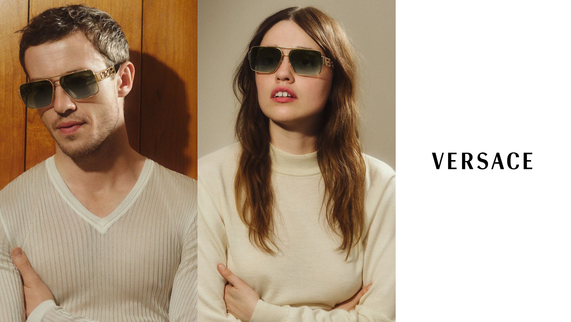 Versace VE2290 XL (61 - 13) with Green lenses and Gold frame