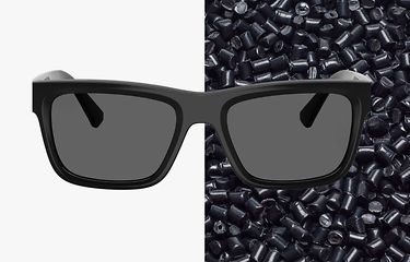 le nylon recyclé?-Le nylon peut être recyclé* en broyant les déchets de production de lunettes en petits granulés, qui sont ensuite fondus et remodelés pour créer de nouveaux produits.