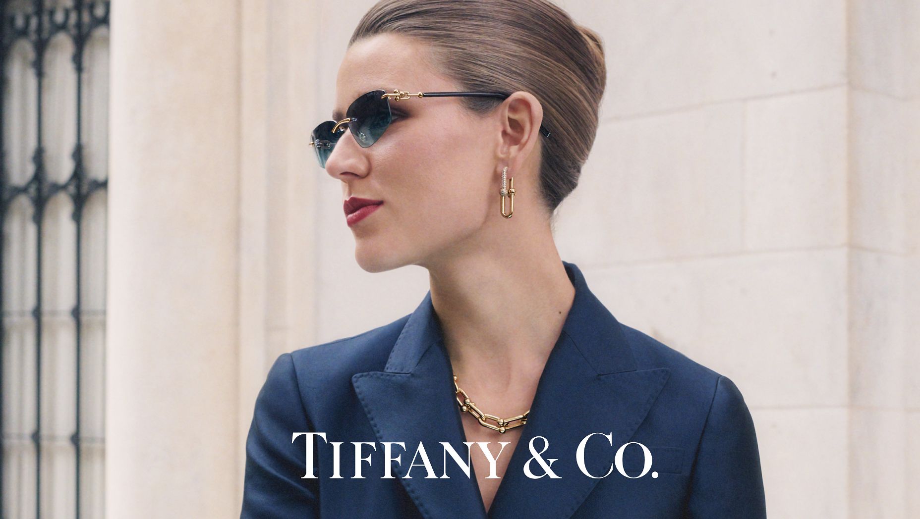 Tiffany & Co. TF3114 L (59 - 15) with Blue lenses and Gold frame