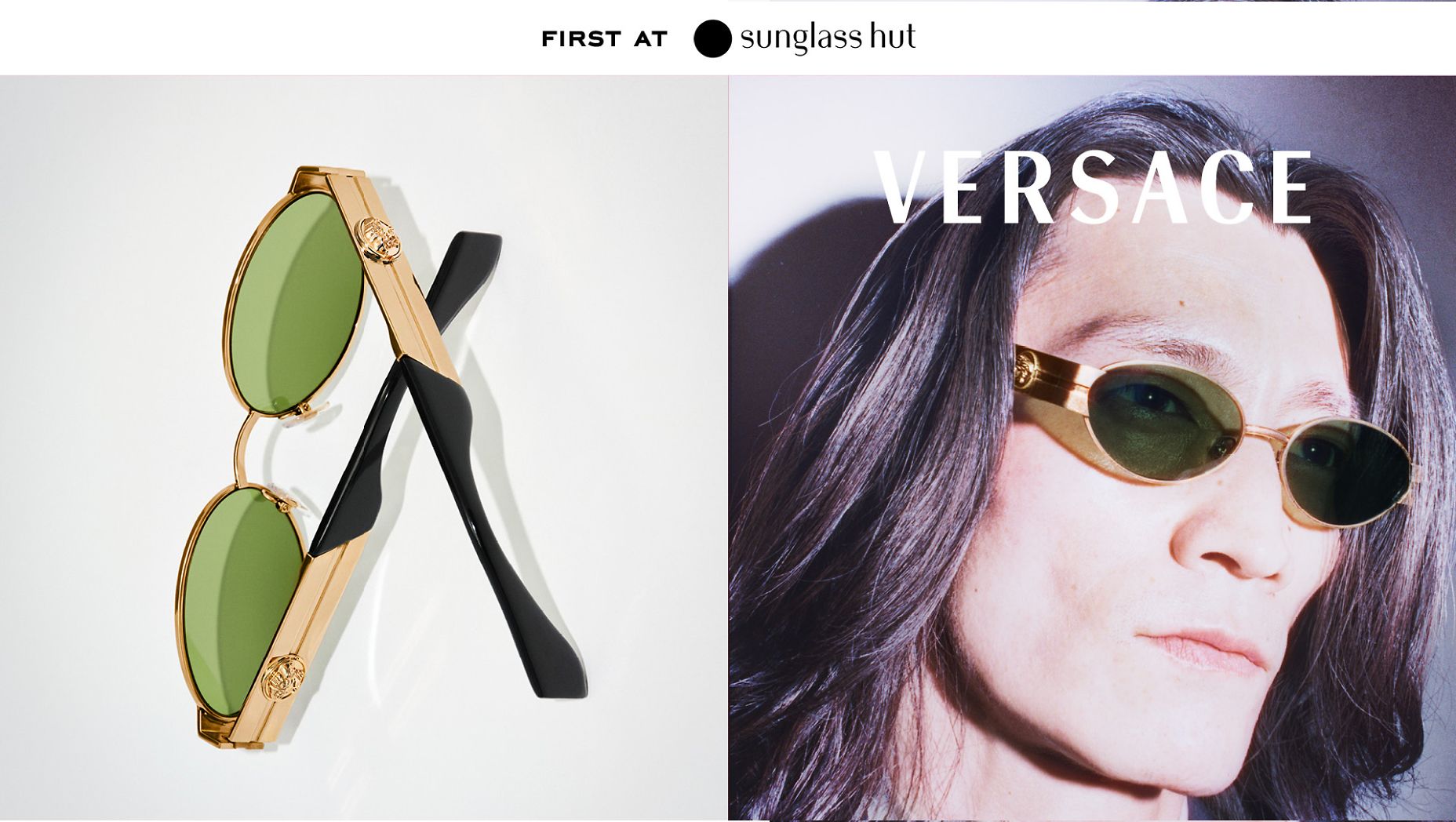Versace VE2301 M (55 - 17) with Green lenses and Gold frame