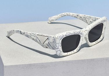 Square pointed sunglasses PRADA SPR 13ZS col. white marble, Occhiali