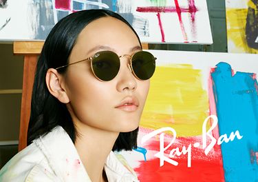 Ray-Ban round sunglasses in gold | ASOS